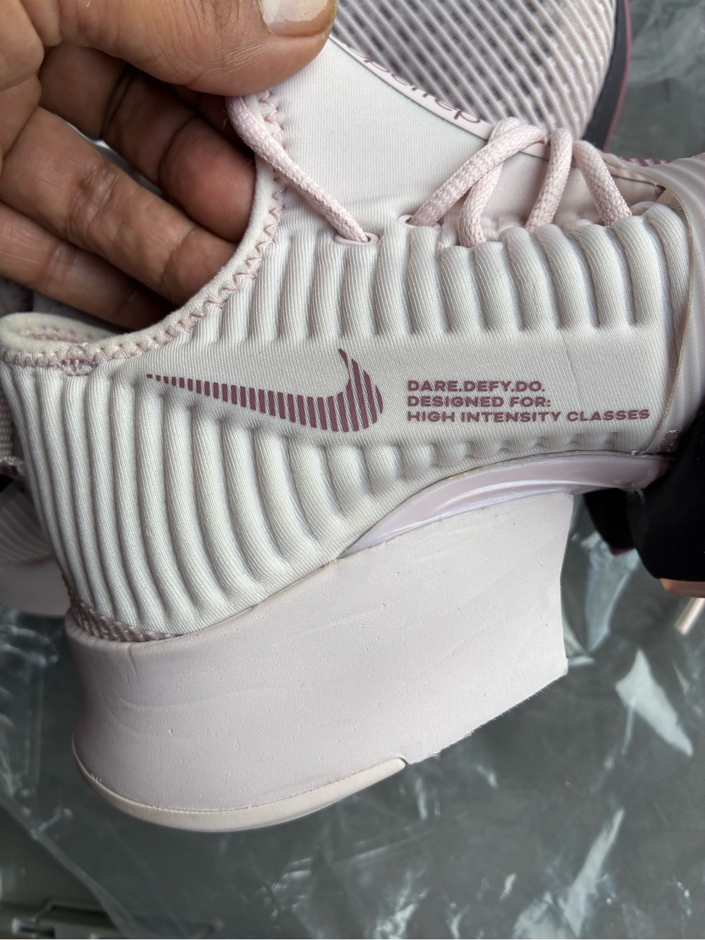 Nike Women’s Light Pink and Burgundy Athletic Training Shoes - Picture 9 of 9